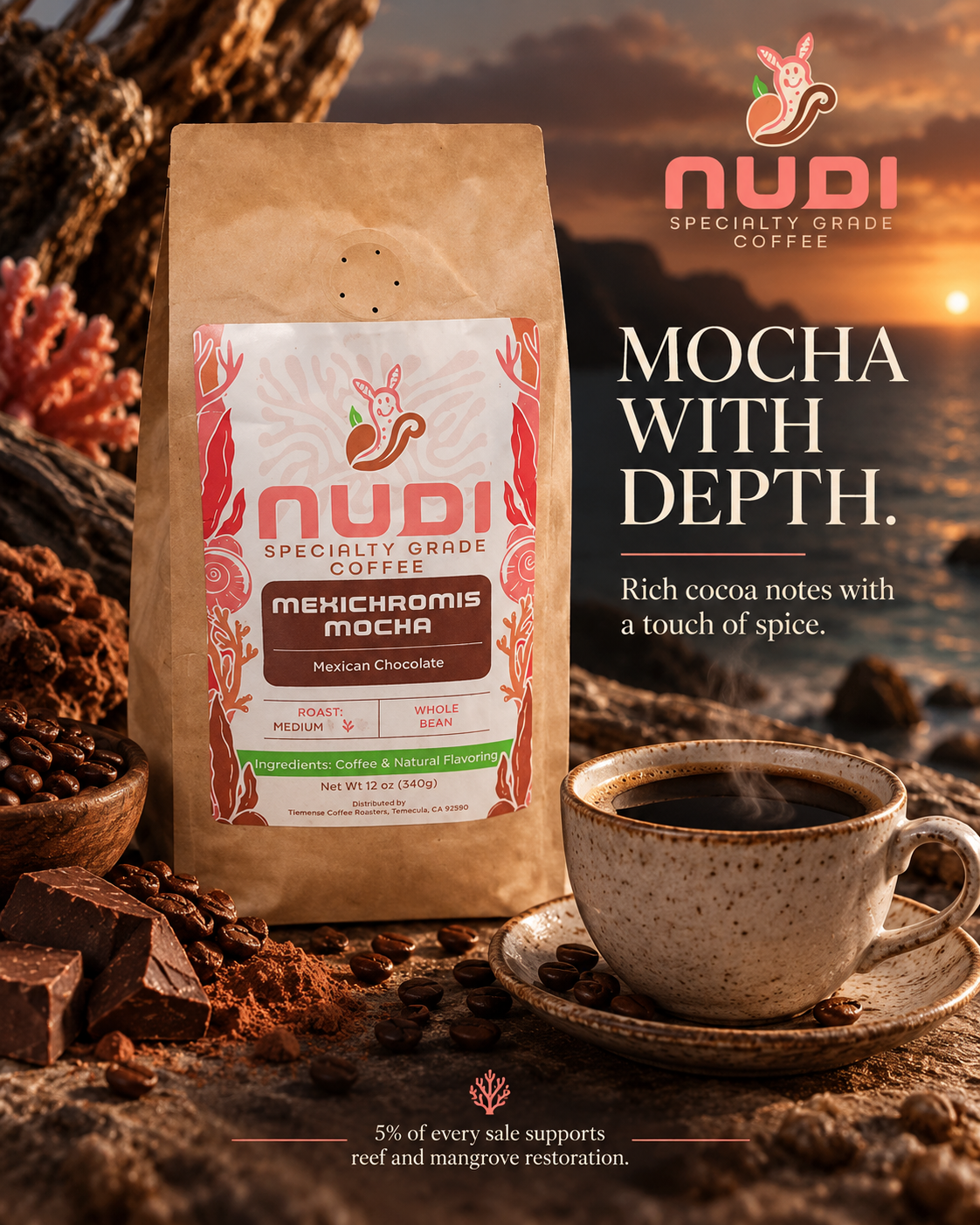 NUDI Coffee Mocha with Depth campaign graphic