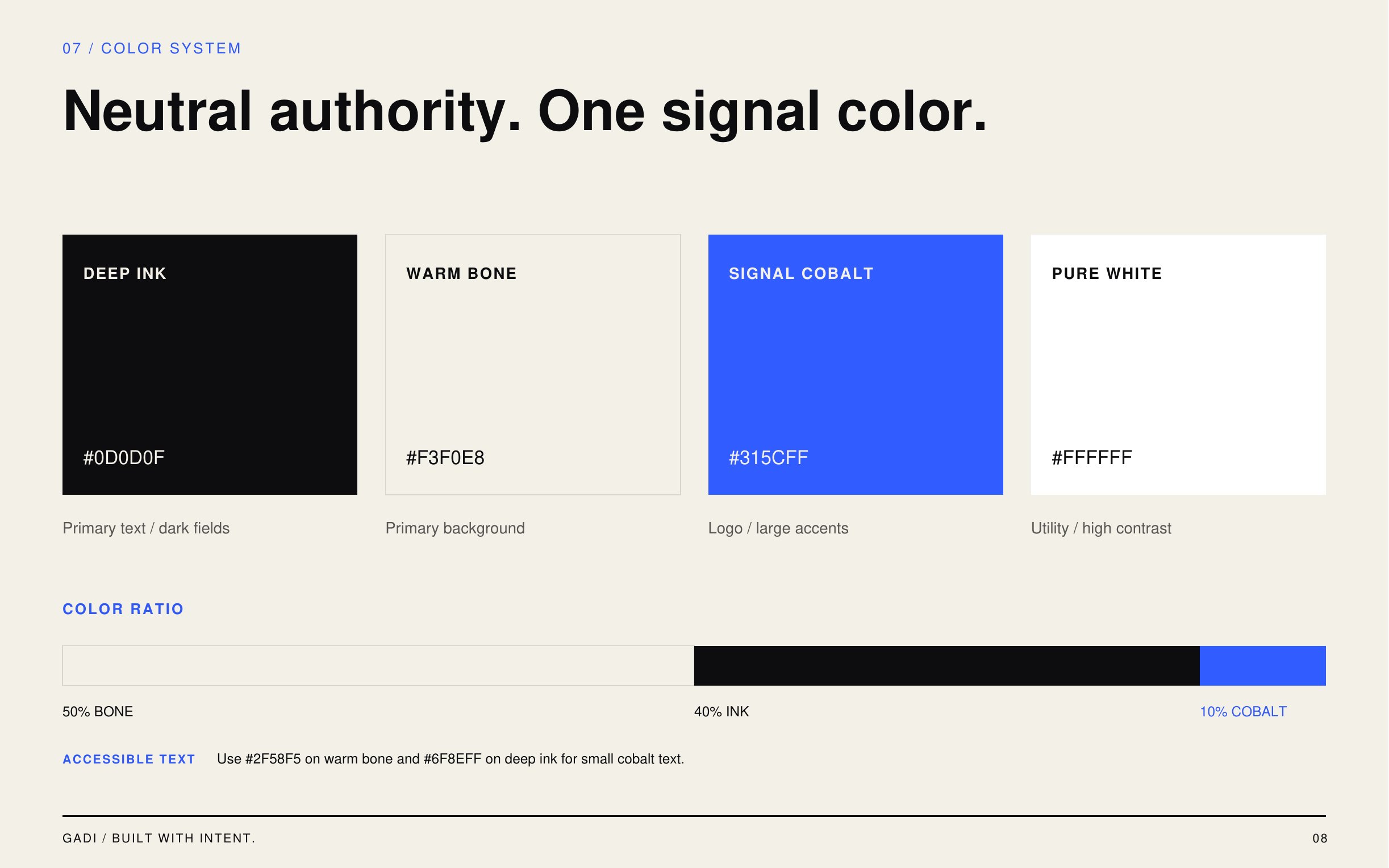GADI color system guideline spread