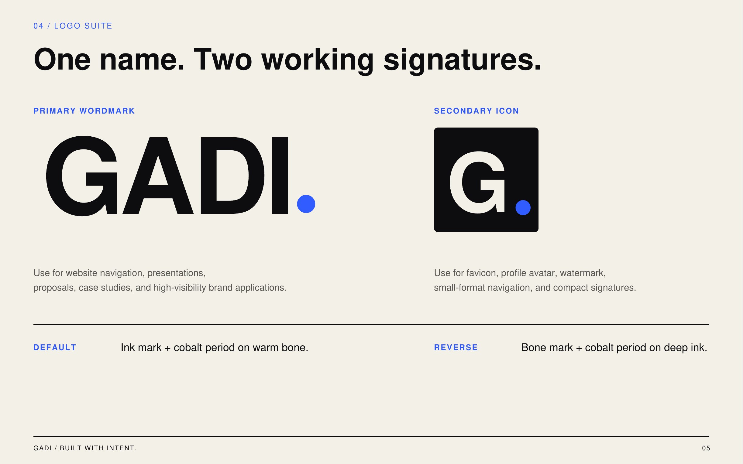 GADI logo suite guideline spread