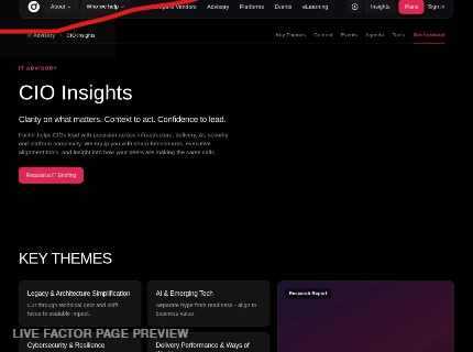 Factor CIO Insights role-specific page capture