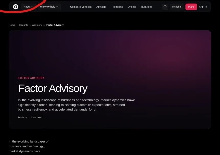 Factor Advisory page design