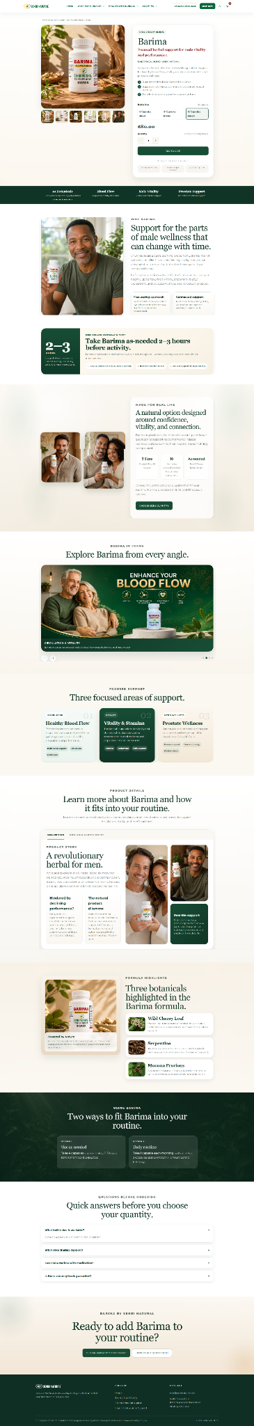 Authentic Senbi Natural Barima product page presentation