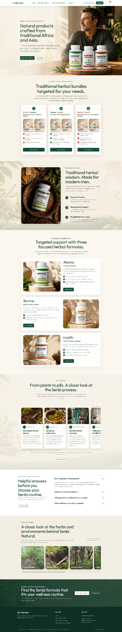 Senbi Natural redesigned homepage