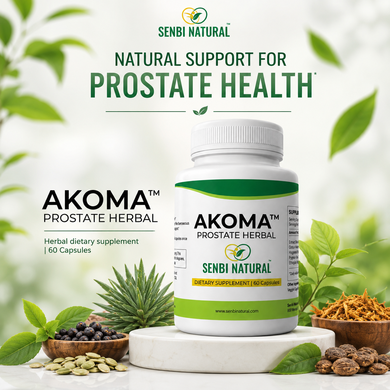 Senbi Natural Akoma social design focused on natural prostate support
