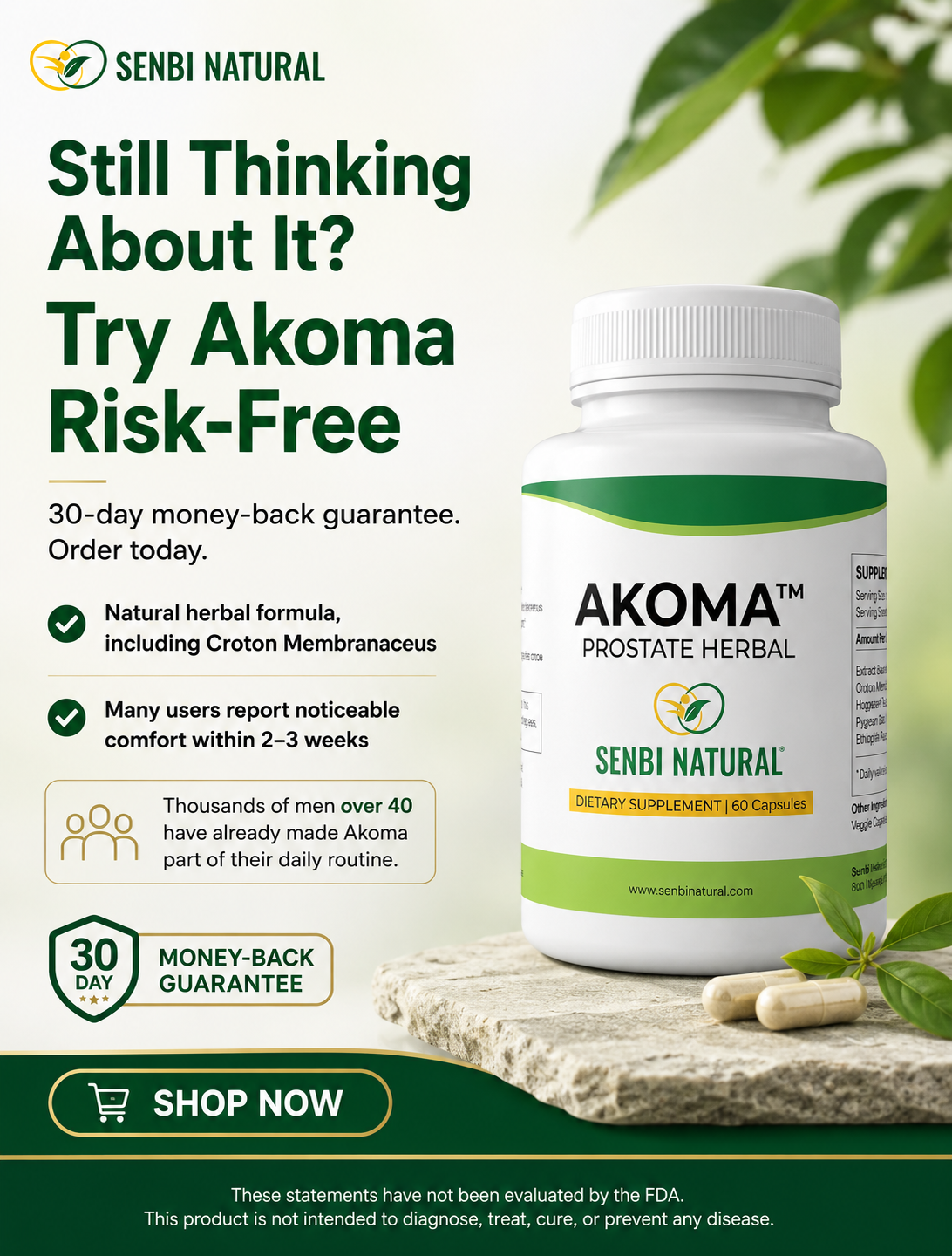 Senbi Natural Akoma risk-free offer social design
